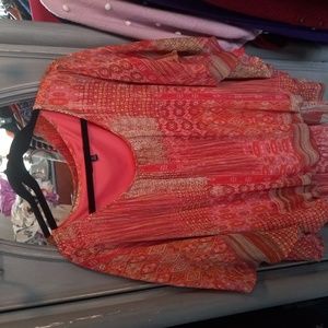 Sara Michelle top.Melon taupe print. 2X